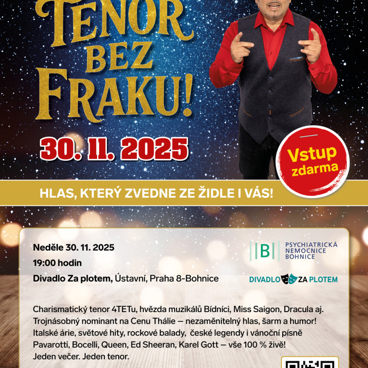 Adventní benefiční koncert – David Uličník: Tenor bez fraku