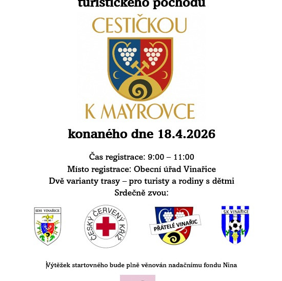 Charitativní turistický pochod "Cestičkou k Mayrovce"