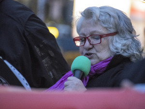 Demonstrace na Václavské náměstí.