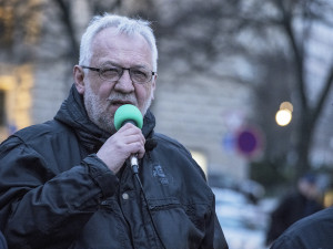 Demonstrace na Václavské náměstí.