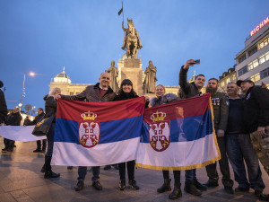 Demonstrace na Václavské náměstí.