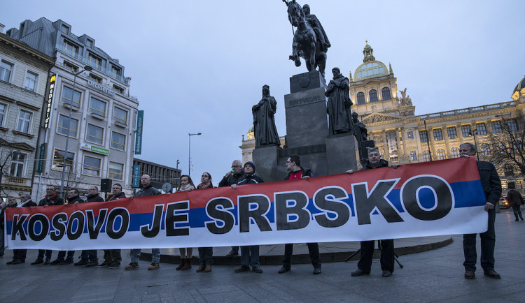 Demonstrace na Václavské náměstí.