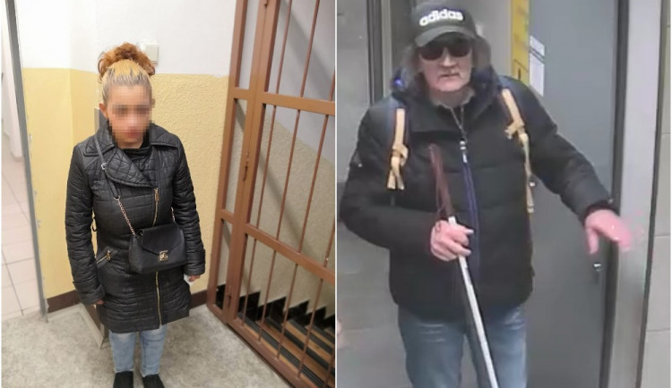 Zlodějka, která okradla nevidomou ženu. Okradený muž, po kterém pátrá policie