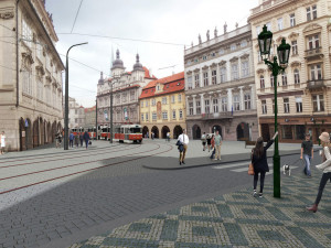 Takhle bude vypadat Malostranské náměstí. Město chce rekonstrukcí zklidnit dopravu.