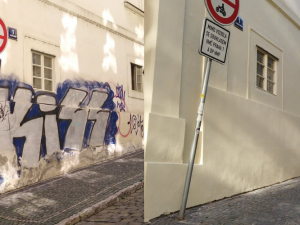 FOTO: Z ulice U lanové dráhy zmizely graffiti. Opraveny byly fasády i dveře