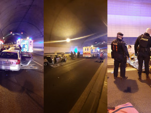 VIDEO: Vážná nehoda v tunelu Blanka. Řidič Fabie skončil v nemocnici