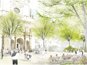 VIZUALIZACE: Karlovo náměstí konečně s přechody a bez zábradlí