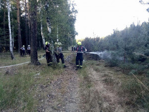 Čtyři jednotky hasičů zasahovaly včera při požáru v Klánovickém lese