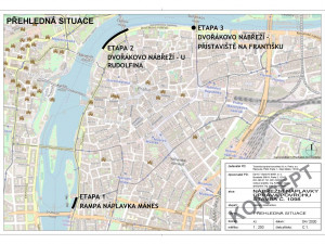 FOTO: Na pražských náplavkách se doplňují chybějící úseky koridorů pro cyklisty