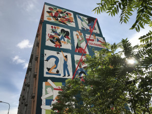 FOTO, VIDEO: V Holešovicích vznikla nástěnná malba. Symbolizuje přátelství Česka a Polska