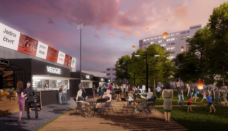 VIZUALIZACE: Projekt, který vdechne dolnímu Žižkovu nový život. Podívejte se na nový stadion Viktorky