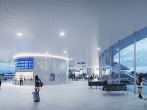 VIZUALIZACE: Podívejte se, jak bude vypadat první terminál vysokorychlostní železnice v Česku Praha východ