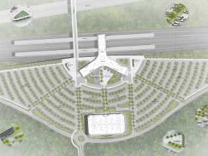 VIZUALIZACE: Podívejte se, jak bude vypadat první terminál vysokorychlostní železnice v Česku Praha východ