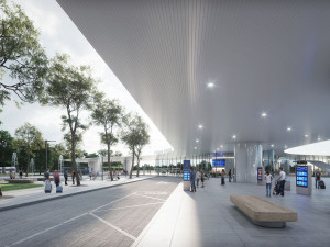 VIZUALIZACE: Podívejte se, jak bude vypadat první terminál vysokorychlostní železnice v Česku Praha východ