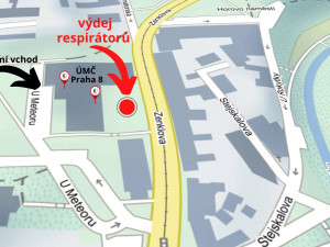 Výdej respirátorů v Praze 8