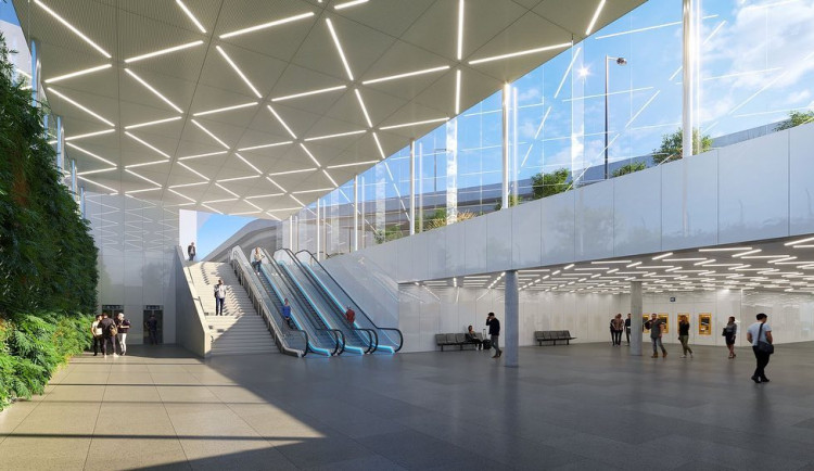 Železniční stanice na pražském Letišti Václava Havla má svou podobu. Podívejte se, jak bude vypadat