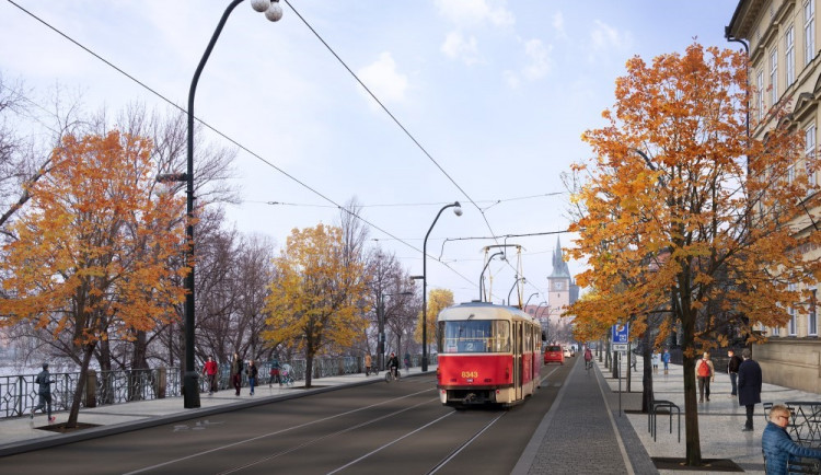 Dopravní omezení na Smetanově nábřeží povede ke zvýšení dopravy. Praha 2 nesouhlasí s návrhem magistrátu