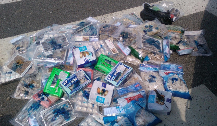 Veterináři odhalili v dodávce na Pražském okruhu 80 kilo špatně skladovaných ryb