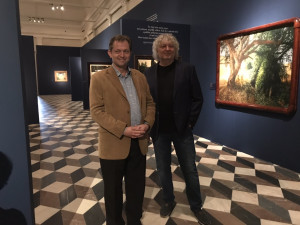 Kurátor výstavy Michael Zachař a malíř Ivan Exner