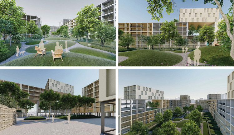 Koncepční hmotová studie využití území na Jarově