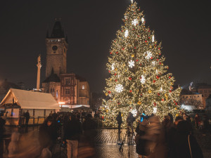 Praha rozsvítila strom na Staroměstském náměstí, slavnost opět nebyla