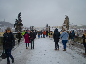 FOTOGALERIE: Praha pod sněhem. Podívejte se na fotky ze zasněženého hlavního města