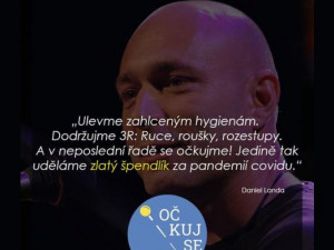 Očkuj se i ty, vyzývá Landa, jde však o fake. Doufáme v žalobu, říkají autoři koláží