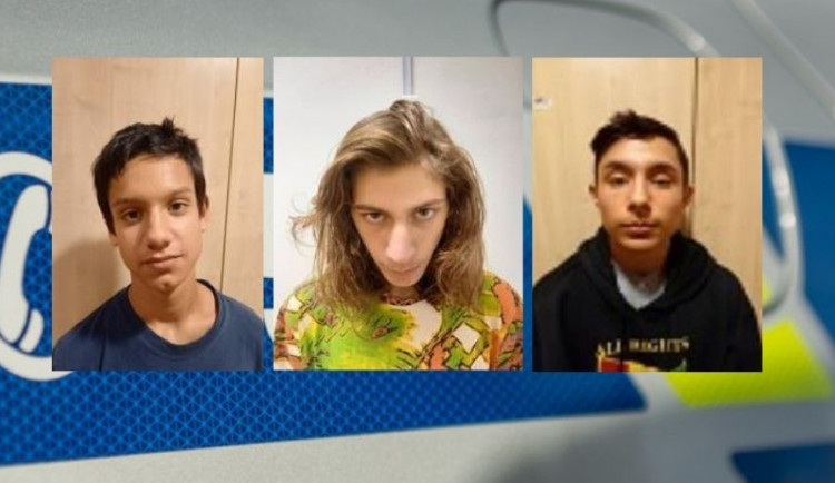 zleva: třináctiletý Jakub Fiala, čtrnáctiletý Alexandr Malý a patnáctiletý Milan Csóka