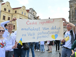 Děkujeme, Česká republiko! Prahou prošel průvod Ukrajinců