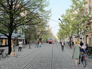 VIZUALIZACE: Ulicí Na Příkopě bude jezdit tramvaj. Zastávku bude mít před Obecním domem