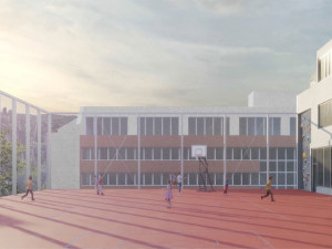 VIZUALIZACE: V Praze 7 po sto letech postaví novou školu. Tělocvičnu bude mít na střeše