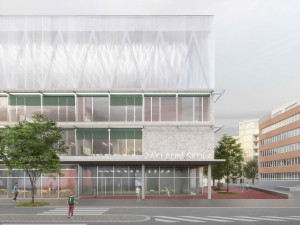 VIZUALIZACE: V Praze 7 po sto letech postaví novou školu. Tělocvičnu bude mít na střeše