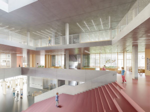 VIZUALIZACE: V Praze 7 po sto letech postaví novou školu. Tělocvičnu bude mít na střeše