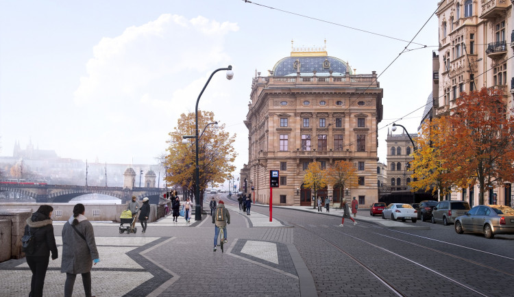 Praha chystá další úpravy Smetanova nábřeží, které by omezilo provoz aut