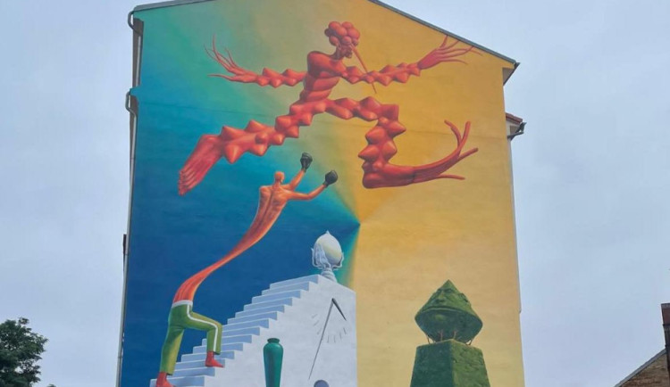 Ukrajinský umělec vytvořil v Praze protiruskou nástěnnou malbu