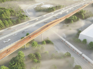 VIZUALIZACE: Nová lávka propojí Kačerov a Roztyly. Povede podél magistrály