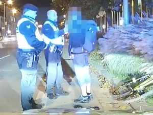 VIDEO: Opilý cyklista zaútočil na strážníky. Skončil na záchytce