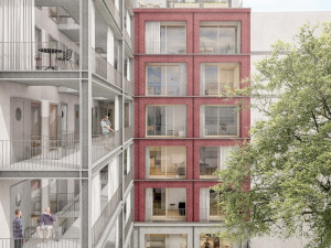 VIZUALIZACE: Nový dům v Holešovicích bude mít šedesát bytů a zelenou střechu