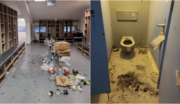 Hráči Sparty po vyhraném utkání v Plzni zdemolovali šatny, fanoušci zapalovali sedačky i útroby stadionu