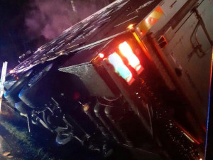 U Prahy se do příkopu převrátil kamion s prasaty. Dvacet zvířat uhynulo