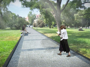 VIZUALIZACE: Praha 6 opravuje park v Bubenči. Přidá lavičky a fontánu, hotovo by mělo být na jaře