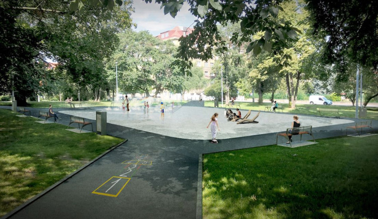VIZUALIZACE: Praha 6 opravuje park v Bubenči. Přidá lavičky a fontánu, hotovo by mělo být na jaře