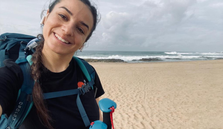 Dominika Dratnálová na své cestě na Santiago de Compostela.