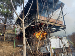 VIDEO: V Troji shořela chatka určená k demolici