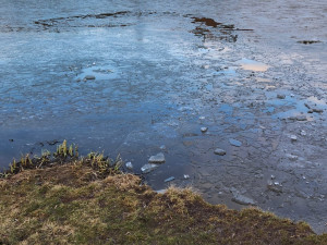 Chlapec byl po krk ve vodě a držel se ledové kry. Vytáhli ho hasiči a skončil v nemocnici