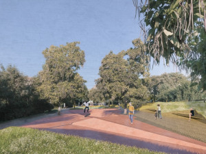 VIZUALIZACE: Praha 2 chystá revitalizaci Sadů Bratří Čapků. Oddělí děti a pejskaře