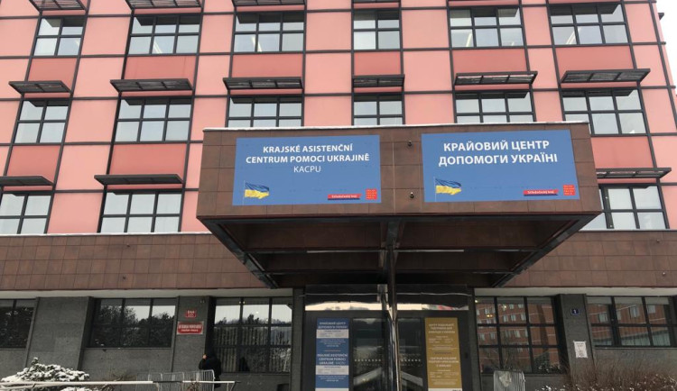 Krajské asistenční centrum pomoci Ukrajině ve Vysočanech.