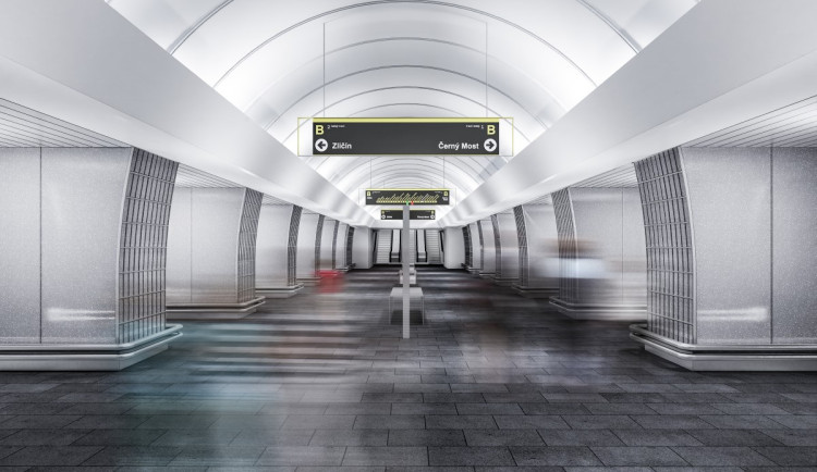 VIZUALIZACE: Stanice metra Českomoravská získá novou podobu, keramiku vymění za sklo a smalt