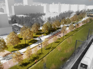 VIZUALIZACE Praha má územní rozhodnutí pro drážní promenádu v Praze 10
