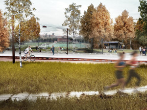 VIZUALIZACE Praha má územní rozhodnutí pro drážní promenádu v Praze 10